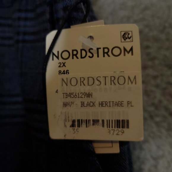 Treasure & Bond Womens Leisure Pants Blue‎ Plaid High Rise Plus 2X New - Picture 10 of 11